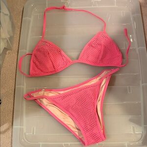 Victoria's Secret Hot Pink Mesh Bikini